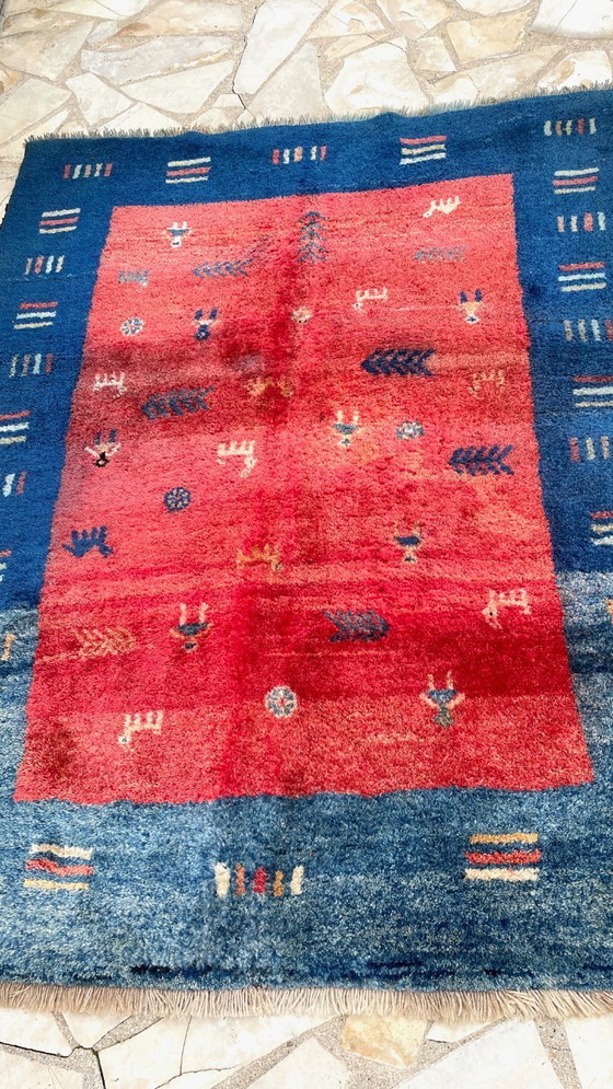 Image 1 of Gabbeh-Teppich aus reiner Wolle – 144 × 195 cm