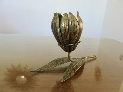 Cendrier "Fleur" en Laiton, Années 70