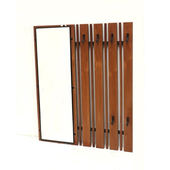 Image 1 of Vintage wall coat rack / coat rack with mirror from the 1960s