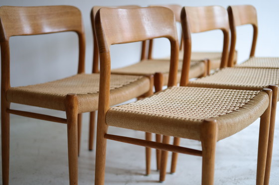 Image 1 of Set aus 6 Esszimmerstühlen, Modell 75, Niels Otto Møller