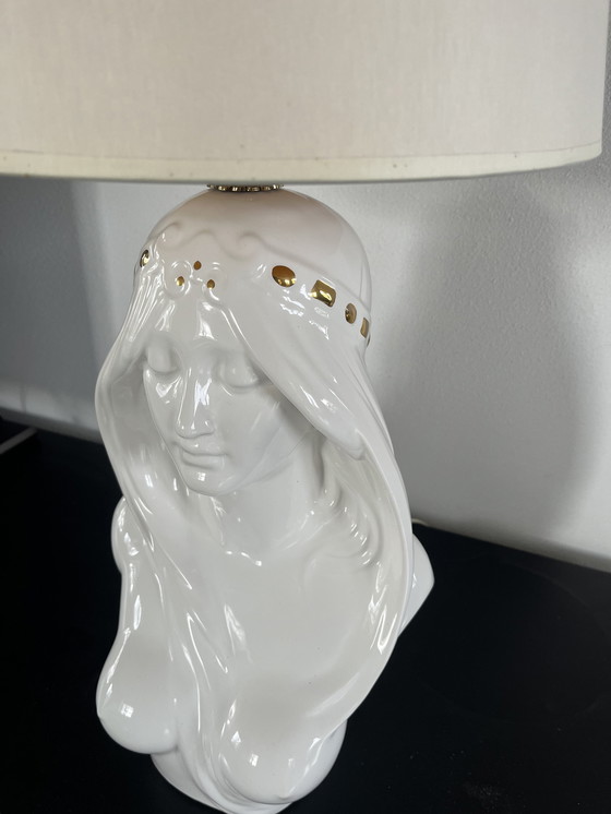 Image 1 of Lampada da tavolo vintage a forma di busto femminile in stile Hollywood Regency
