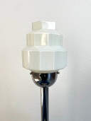 Lampadaire de style Art déco vintage, années 1970, chrome et verre