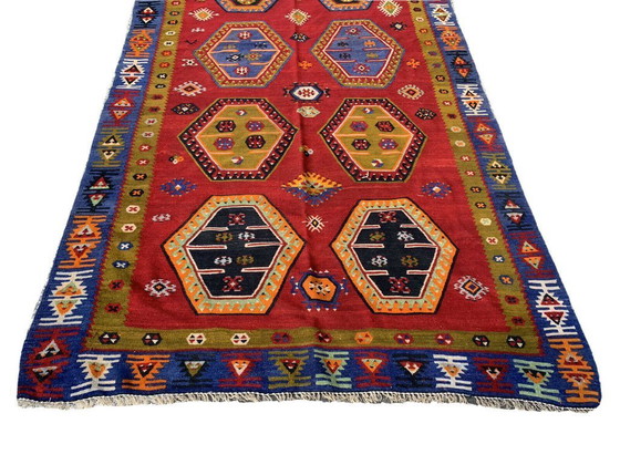 Image 1 of Antieke Turkse Sarkisla Kelim, Antiker Anatolië hier Sarkisla Kelim 372 x 140 cm