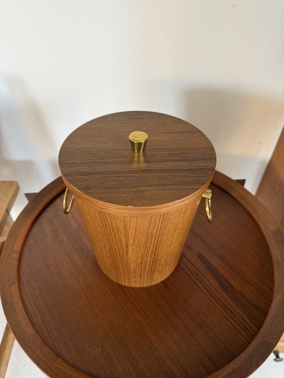 Image 1 of Vintage Deense Teakhouten Ijsemmer ‘60