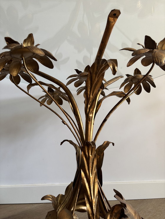 Image 1 of VINTAGE MESSING VERGULDE BIJZETTAFEL / SALONTAFEL HANS KÖGL