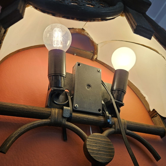 Image 1 of Vintage rattan wall lamp