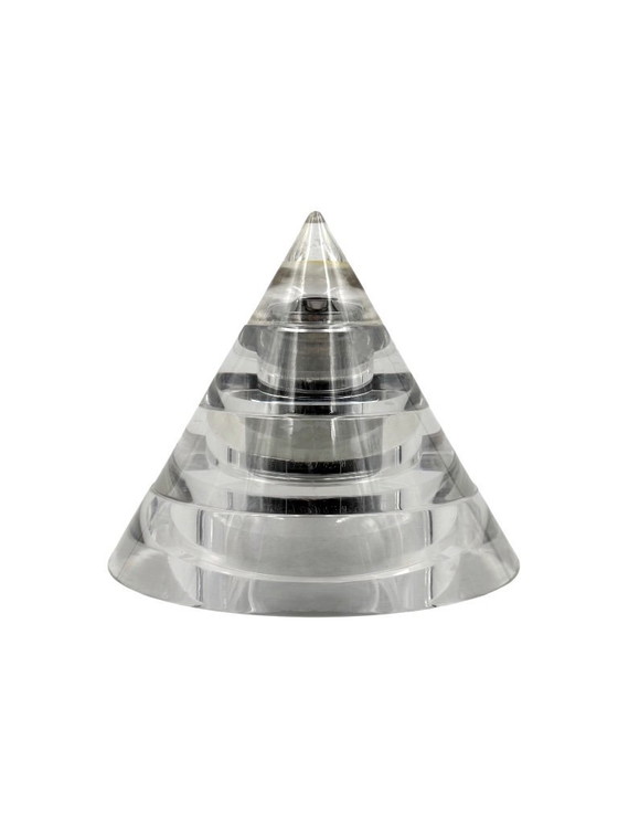 Image 1 of Space age lucite conical smoking set, Italy 1970