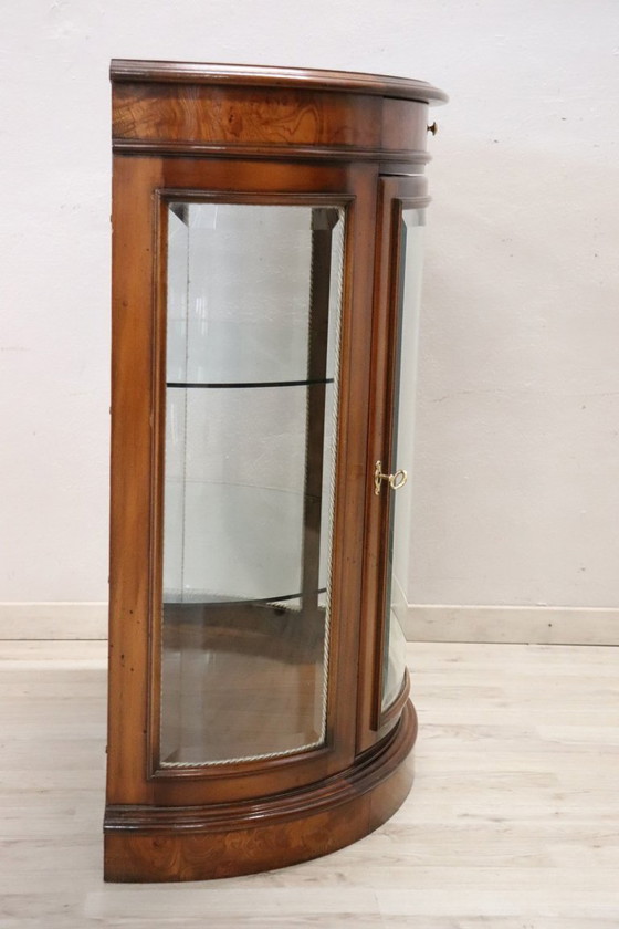 Image 1 of Elegante Vitrine aus Walnusswurzelholz, Italien, 1990er Jahre