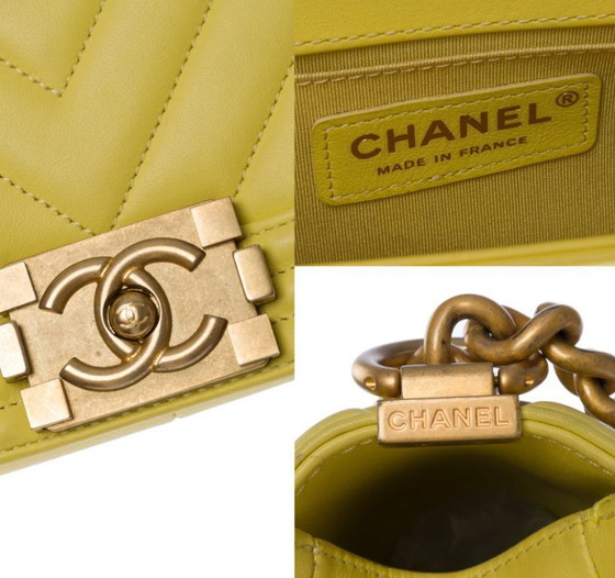 Image 1 of Borsa CHANEL Ragazzo in pelle gialla - 1012015