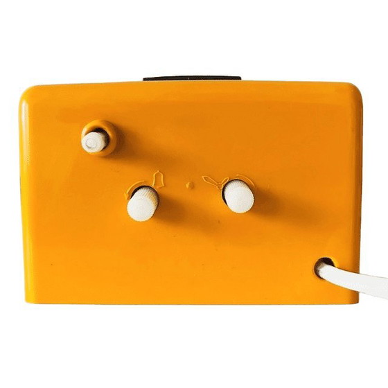 Image 1 of Vintage mid-century electric alarm clock Good-old-Electric plastic yellow 1970s