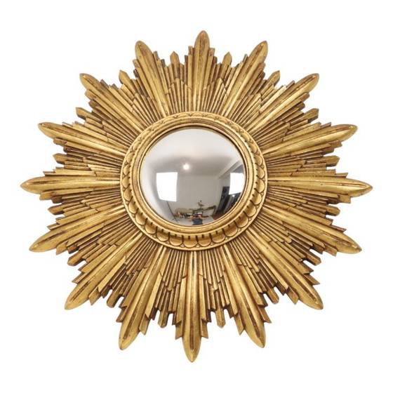 Bladgoud Zonnespiegel Sunburst Spiegel Hars 56cm – Plastic, Glass (photo 15 of 24)
