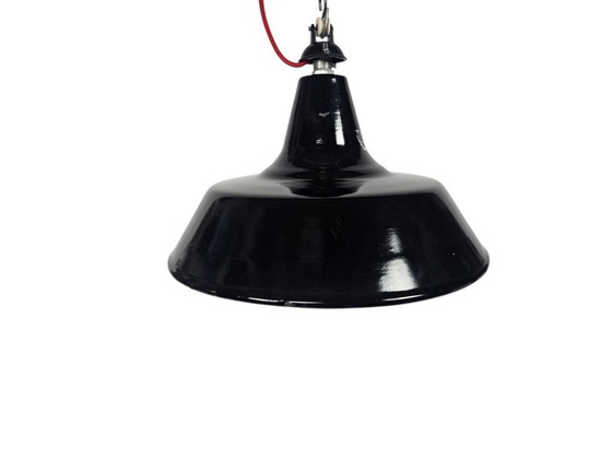 Image 1 of Industriëel - emaille - hanglamp - fabriekslamp - Italie - 90's