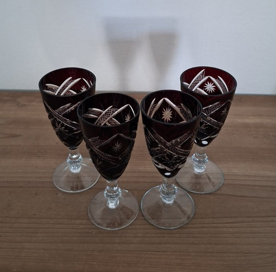 Juego de 4 copas de cristal rojo checo de Bohemia – Vasos y jarras, Crystal, Glass (photo 4 of 10)