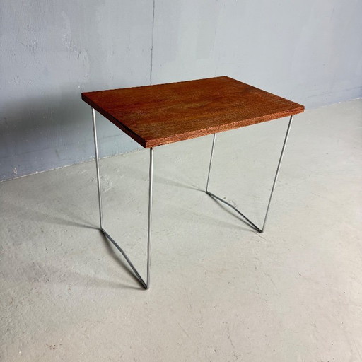 Tavolino Tomado in teak-cromo