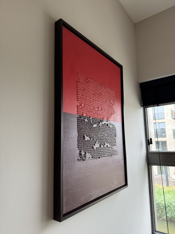 Unique Texture Painting With Floating Frame | (53 x 73 cm) – Paintings & Drawings, Canvas, Wood (photo 2 of 5)