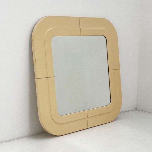 Cremefarbener Space-Age-Spiegel von Anna Castelli für Kartell, 1970er Jahre