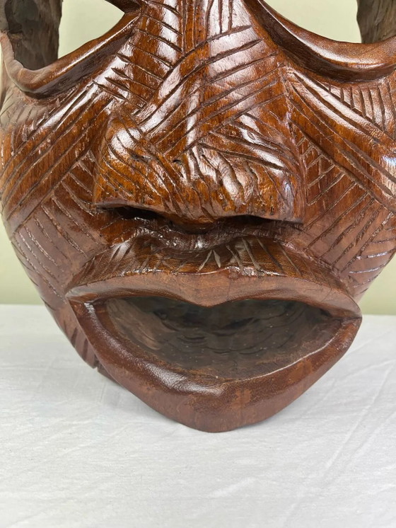 Handgefertigte afrikanische Maske – Wanddekoration, Wood (photo 4 of 14)