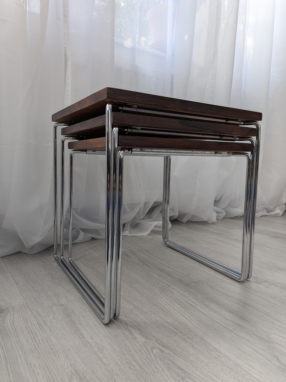 Image 1 of Vintage set of 3 nesting tables by Brabantia, 1970s