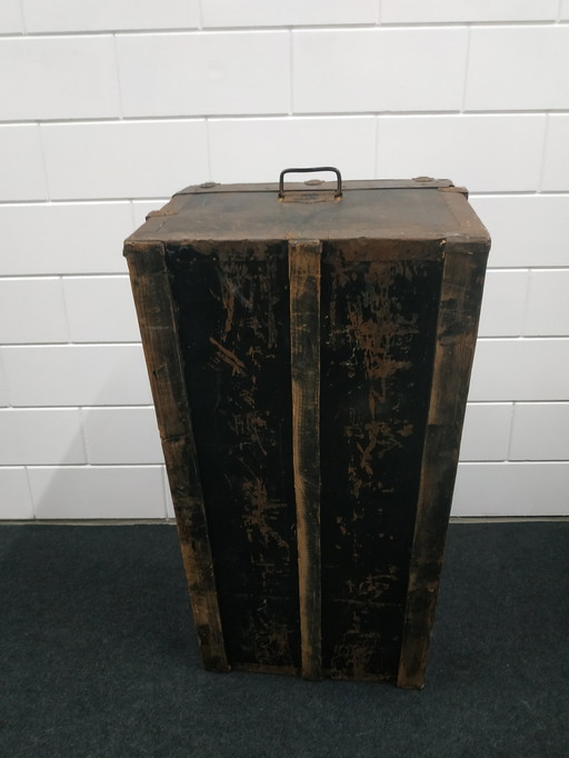 Original Antique Travel Case Cabin Case Metal/Wood