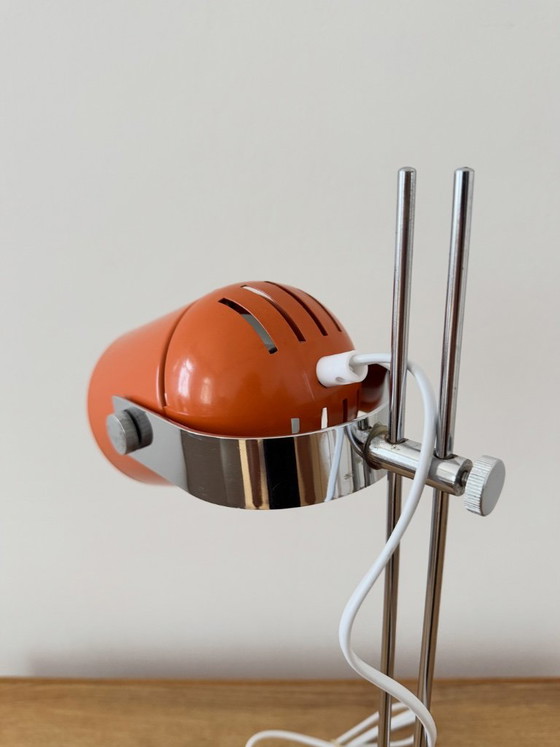 Lidokov Combi Lux Table lamp Stanislav Indra 70s CSSR Chrome Vintage Space Age, Metal, Plastic, Orange (photo 8 of 8)