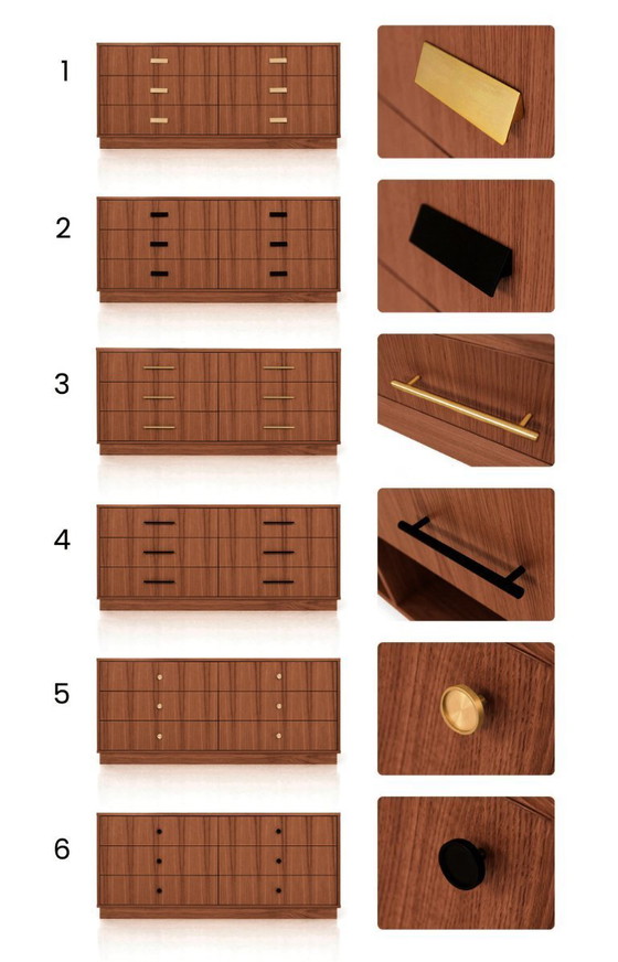 Image 1 of Aparador teca teñida T-S13 seis cajones