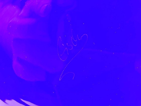 Image 1 of Lampada da tavolo in vetro dipinto di design Eisch anni '80-'90, firmata