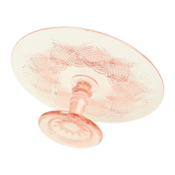 Image 1 of Vintage Roze Taartschaal Stermotief