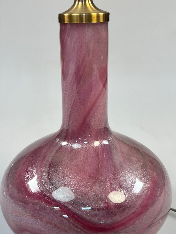 Image 1 of Vintage Danish Table Lamp, Purple Glass, Holmegaard Troll 2