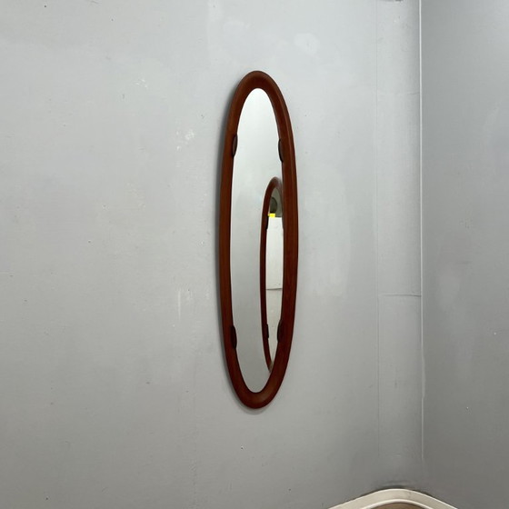 Campo E Graffi Oval Shell Mid-Century Teak Mirrors 1960s – Wood (photo 3 of 9)
