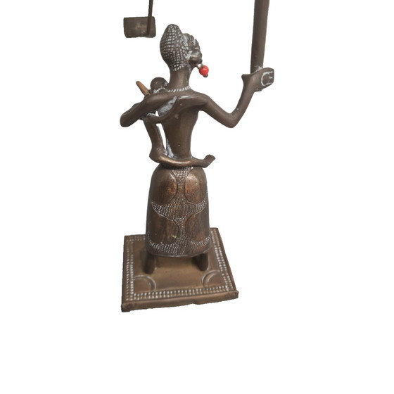 Image 1 of Vintage Brons Evenwicht Beeldje Uit Benin, Midden 20e Eeuw