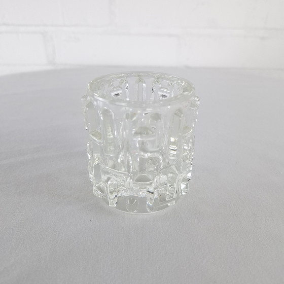 Image 1 of Vintage brutalist waxinelichthouder Sklo Union Rudolfova Vladislav Urban jaren 60/70 glas