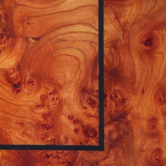 Image 1 of Tavolino quadrato in radica di olmo, 1980