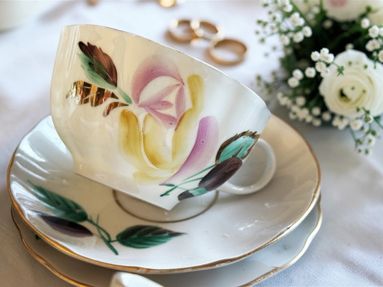 Image 1 of Lomonossow – Porzellan-Teeservice mit handbemalten Rosen