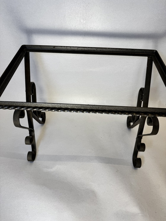 Image 1 of Set of 2 vintage mosaic tables + additional wrought iron base