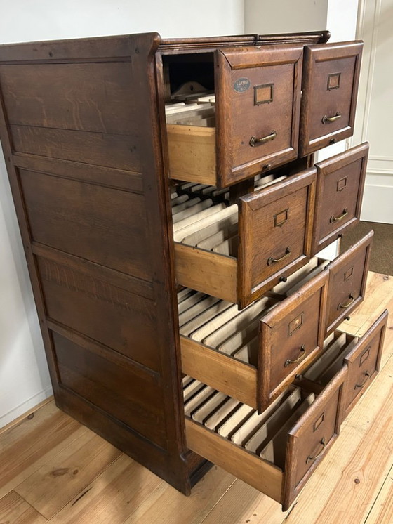 Image 1 of Industriële vintage dubbele archiefkast circa 1925