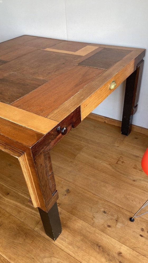 Image 1 of Wooden table 124 x 124 cm from old cabinets