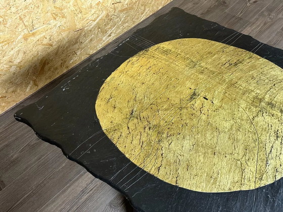 Image 1 of 60er 70er Jahre Brutalistischer Couchtisch Beistelltisch Schieferplatte Design