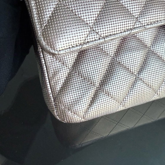 Image 1 of Chanel Classic Flap Medium - Pixelated Calfskin Metallic Pink Silver Hardware Series 21