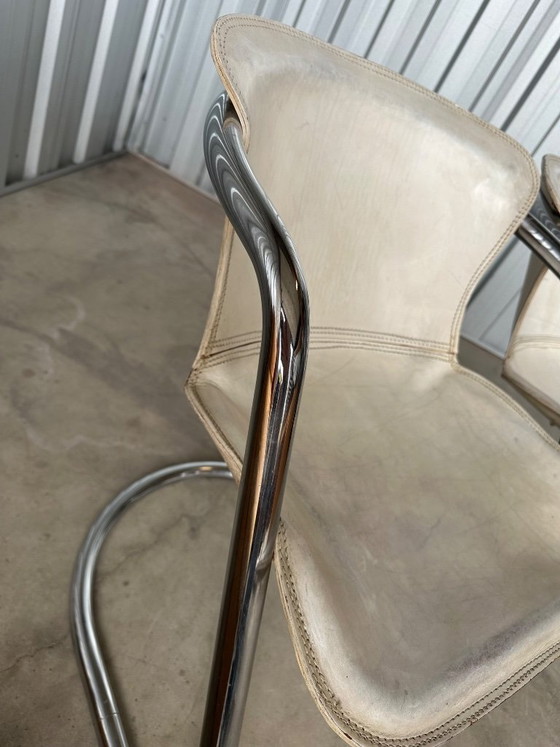Image 1 of Willy Rizzo leren set stoelen