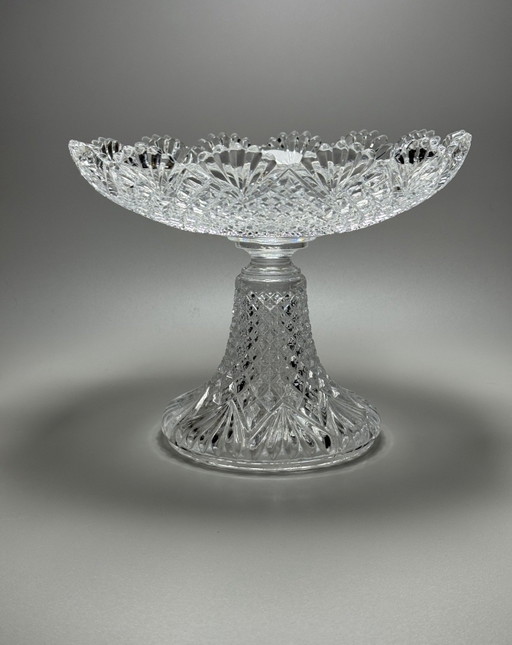 Val Saint Lambert “Diamants Pierreries” Crystal Fruit Bowl – Pressed Crystal Centrepiece – Documented in the 1913 Catalogue