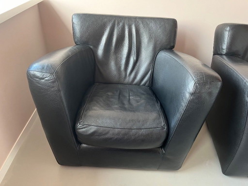 Set van 3 Gerard van den Berg “Label Barzoi” fauteuils in zwart Bald Sprang leer