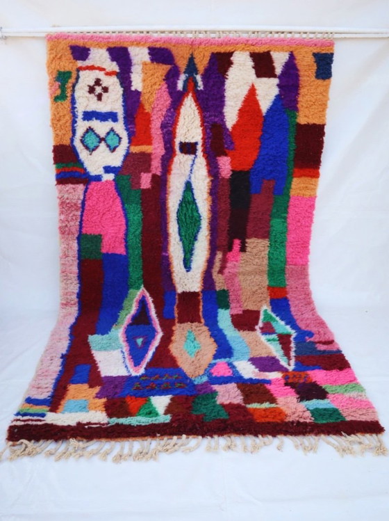 Colourful Beni Ouarain Moroccan Rug 185 × 160 cm – Handmade Berber Statement Rug – Rugs & carpets, Wool (photo 4 of 5)