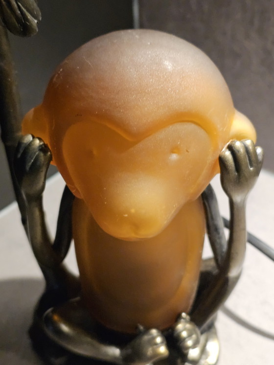 Image 1 of Lampada da tavolo vintage a forma di scimmia / lampada d'atmosfera - decorazione retrò