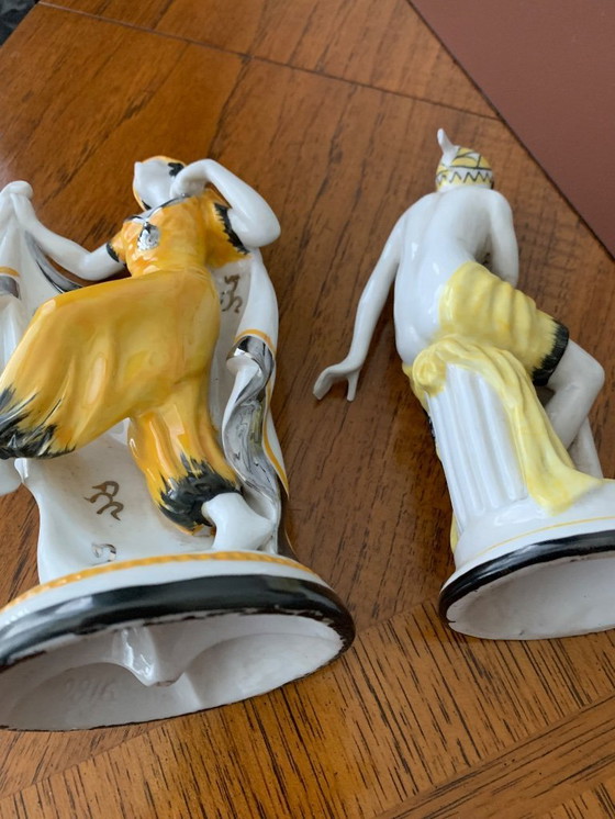 Image 1 of 2 beeldjes art-DECO uit Frankrijk  ( 2 stuks )