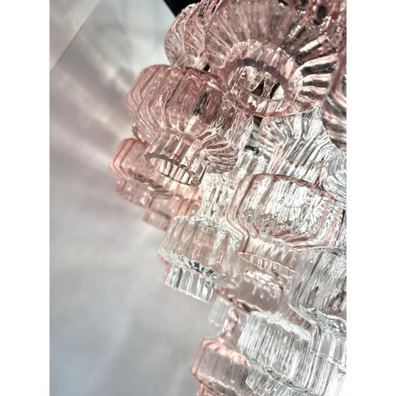 Image 1 of Romantic Venetian Pink "Rigadin Manubri" Murano Glass Chandelier in Venini Style