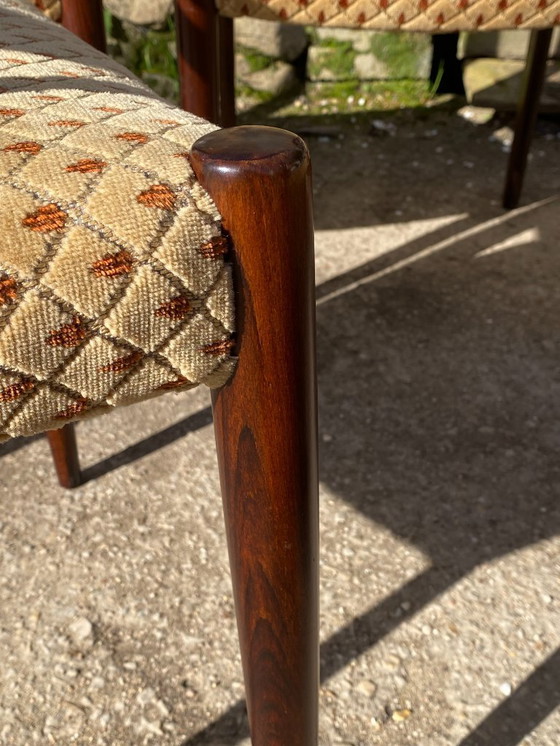 Image 1 of Set van 6 vintage Scandinavische stoelen uit de jaren 50 in palissanderhout.