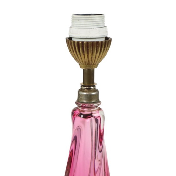 Purple Pink Crystal Table Lamp Val Saint Lambert Sixties – Glass (photo 2 of 13)
