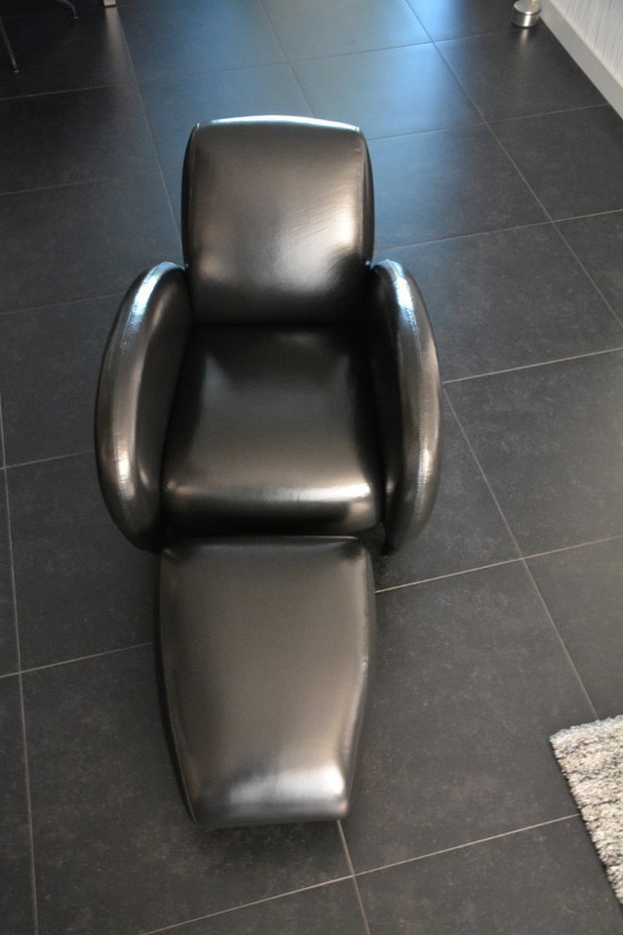 Image 1 of Designer armchair with footstool