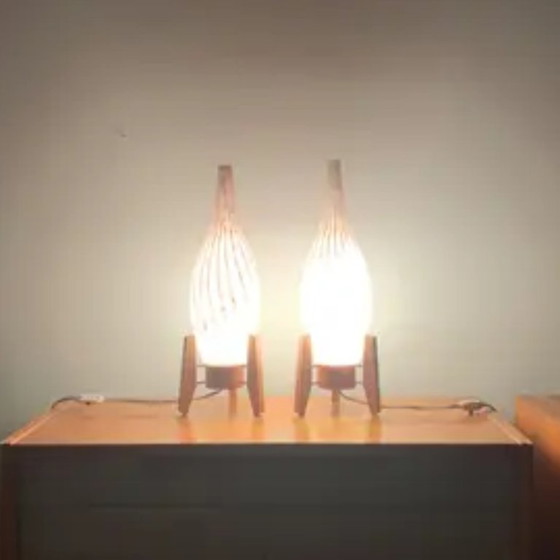 Image 1 of Lampade da tavolo cecoslovacche vintage retrò di metà secolo, anni '60 - Set di 2