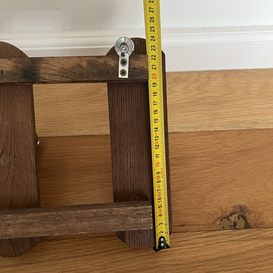 Vintage antieke wandkapstok met messing details – Kapstokken, Wood, Brass (photo 5 of 5)